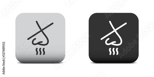 Odorless icon. No smell sign. Forbidden sign with a nose. Vector illustration.