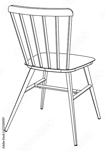 Chair line vector illustration, isolated on white background