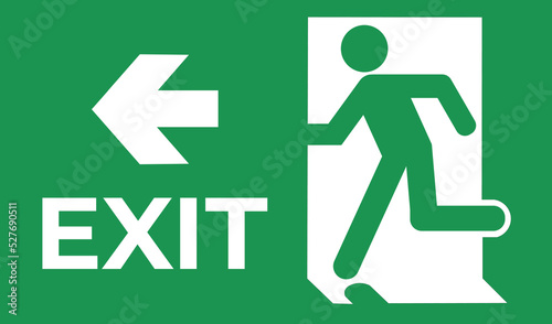 Isolated exit icon with left arrow. Vector Illustration.
