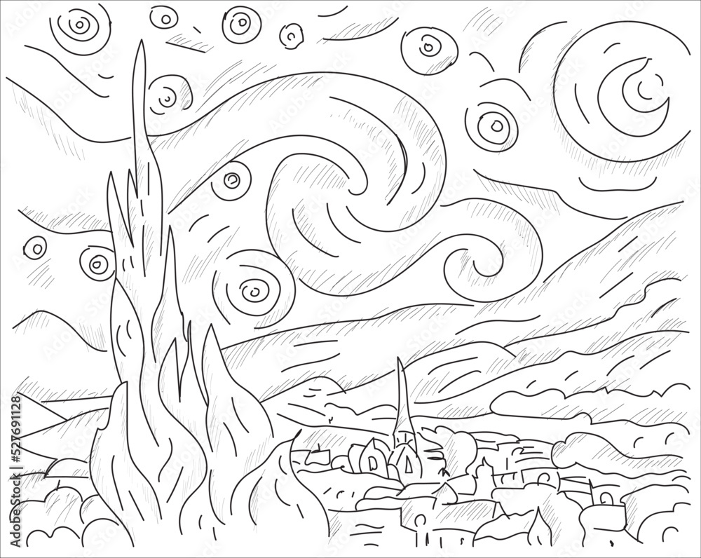 Free Starry Night Coloring Pages To Print