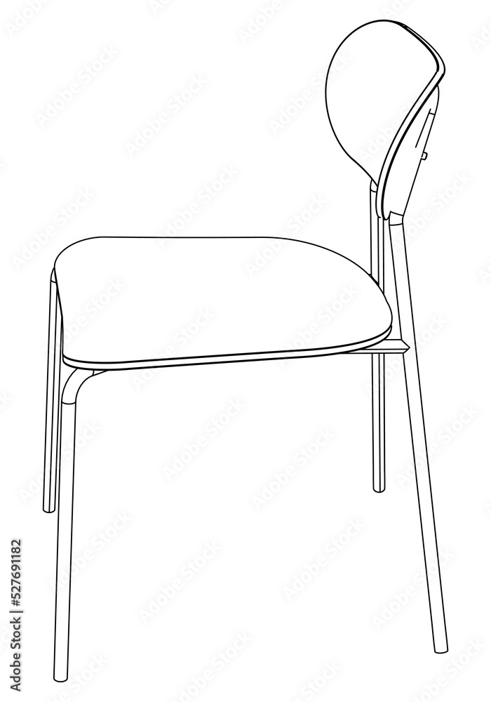 Chair line vector illustration, isolated on white background
