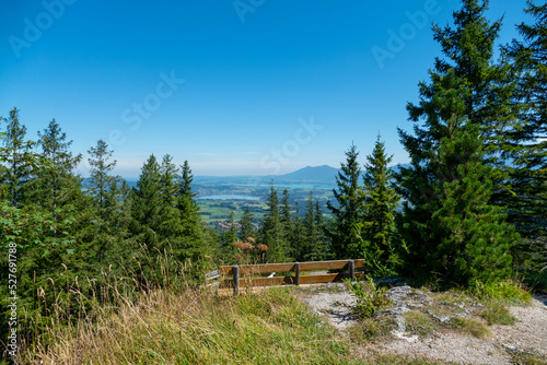 Panoramic view from castle Falkenstein during summer  close to Pfronten and F  ssen  Allg  u Bavaria Germany 