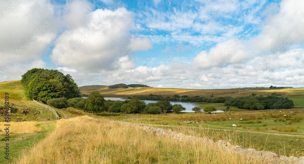 Crag Lough on the Hadrian's Wall trail, Northumberland, UK Crag Lough on the Hadrian's Wall trail, Northumberland, UK