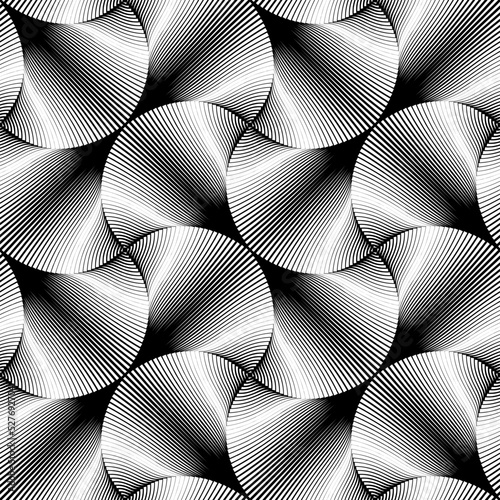 Abstract Seamless Op Art Pattern. Lines texture.