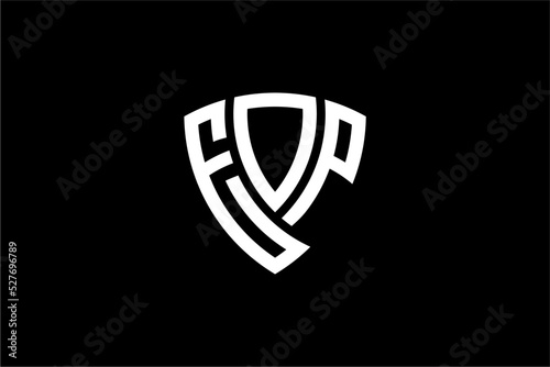 EOP creative letter shield logo design vector icon illustration photo