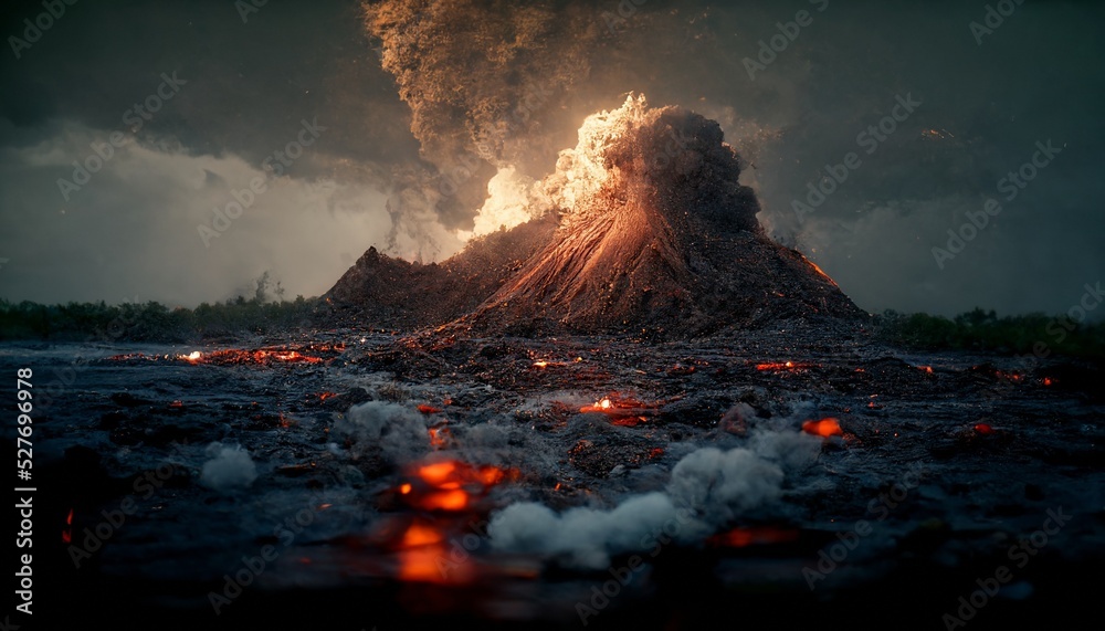Science Background Volcano Volcano Eruption Lava Background