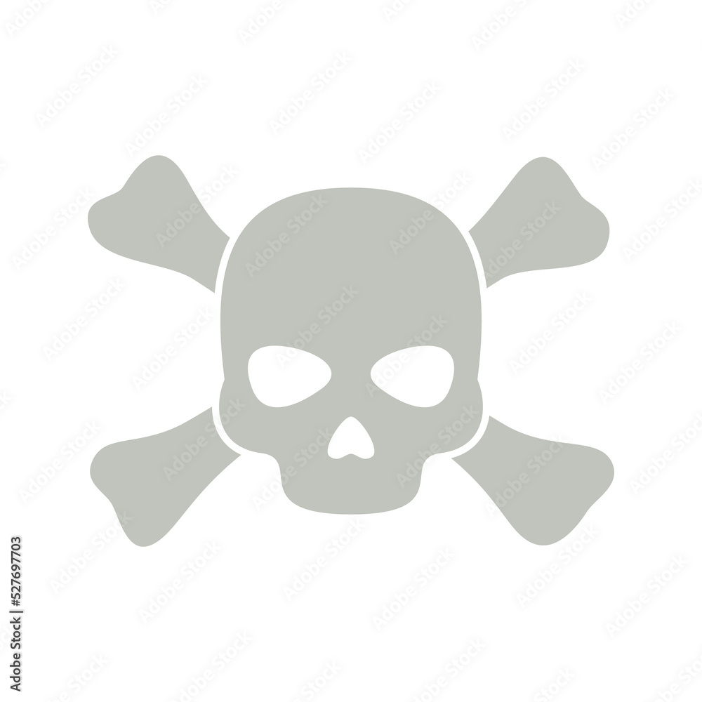 Skull and Crossbones isolated on white background