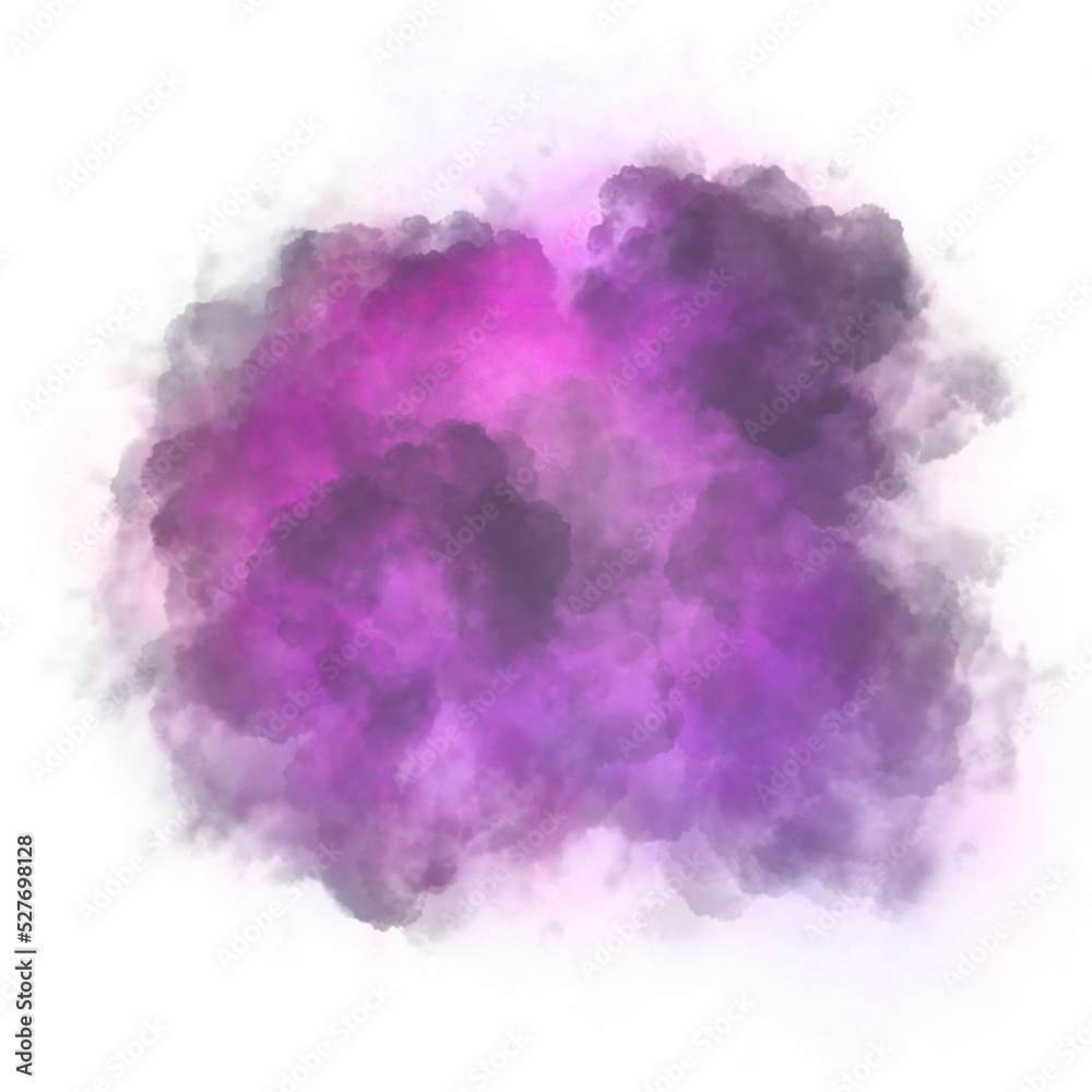 Illustration of a magical purple cloud. the holy lights are blue and yellow.