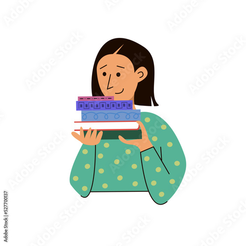 Book festival. A person is reading a book. Colorful vector illustration