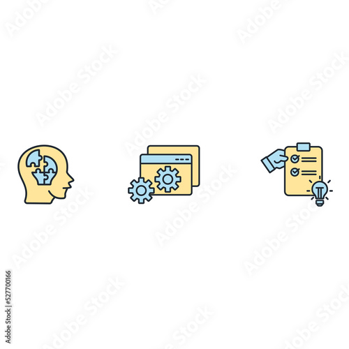 Solutions and difficult problem solving process icons  symbol vector elements for infographic web