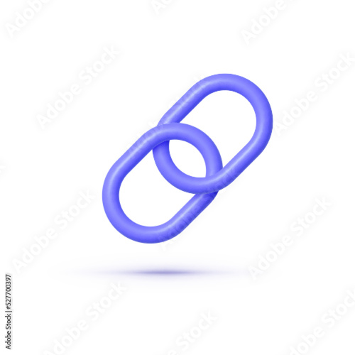 Link 3D icon on white background. Internet network concept. Internet technology. Vector illustration