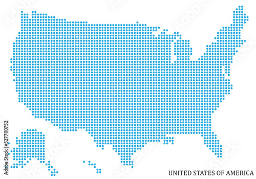 USA map in a dots isolated on white