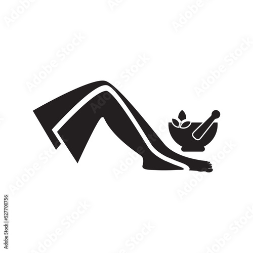 Aromatherapy foot spa massage icon | Black Vector illustration |