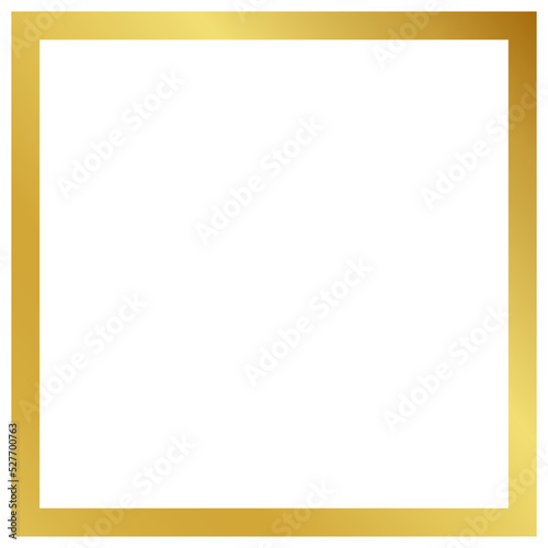 gold square frame isolated on white