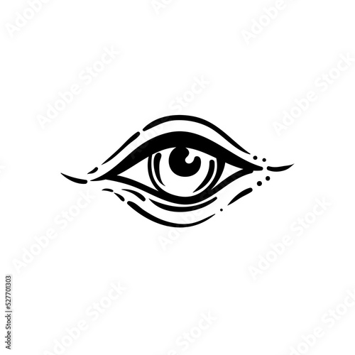 Blackwork tattoo flash. Eye of Providence. Masonic symbol. All seeing eye inside triangle pyramid. New World Order. Sacred geometry, religion, spirituality, occultism. Isolated vector illustration