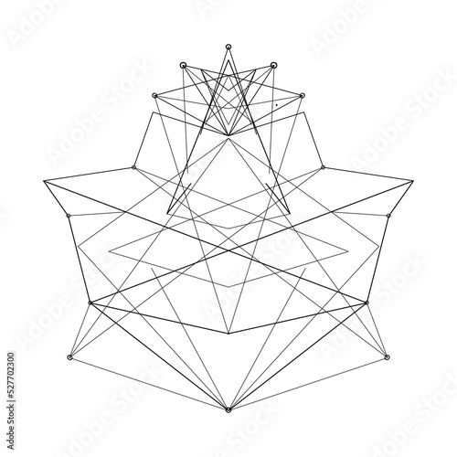 Black frame. Sacred Geometry. Ayurveda symbol of harmony and balance, and uni...