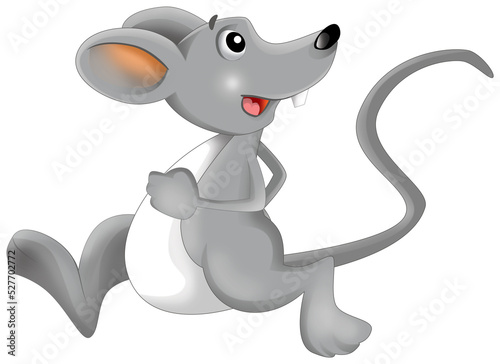 cartoon scene with happy smiling mouse illustration for children