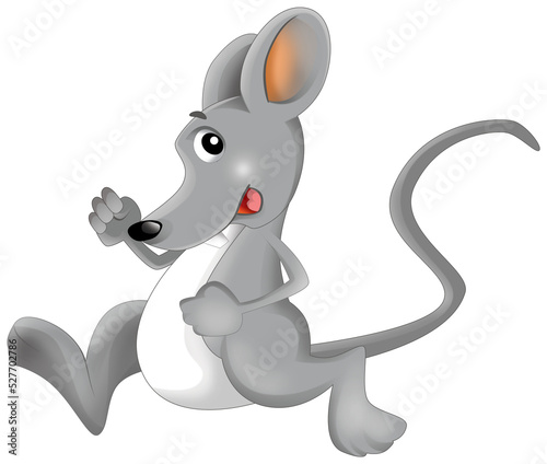 cartoon scene with happy smiling mouse illustration for children