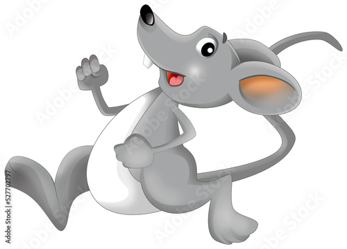 cartoon scene with happy smiling mouse illustration for children