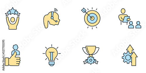 Coaching and Mentoring icons  symbol vector elements for infographic web