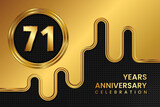 71 Year Anniversary celebration template design. Golden Anniversary, vector illustration.