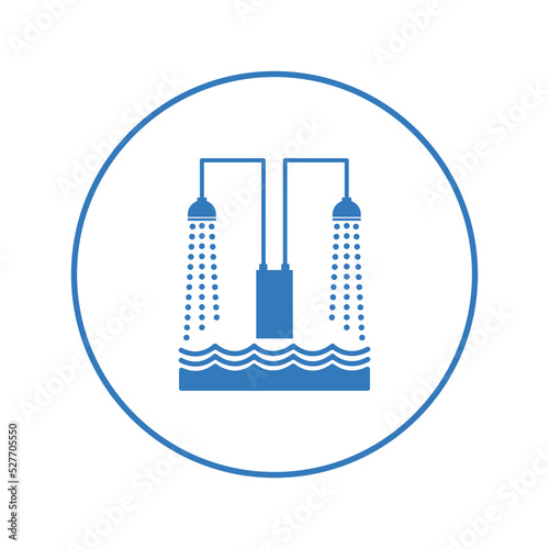 Bathroom sprinkler water shower icon | Circle version icon |