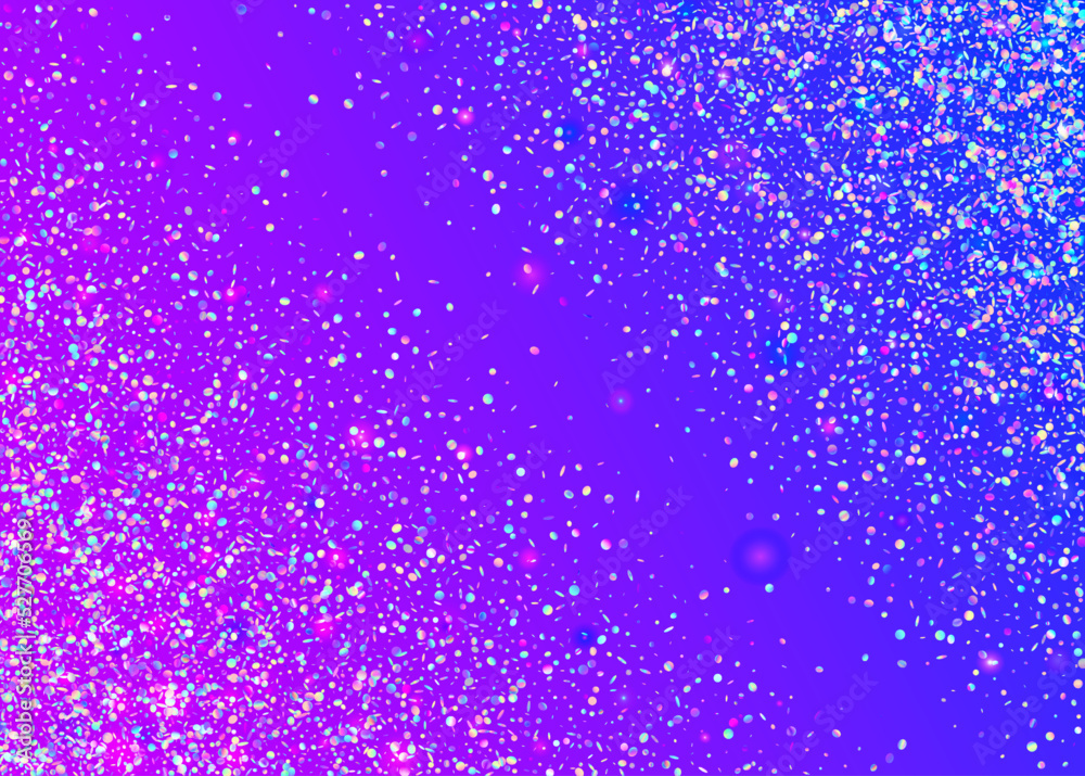 Cristal Background. Webpunk Foil. Disco Vaporwave Decoration. Retro Element. Pink Metal Glare. Kaleidoscope Texture. Glamour Art. Holographic Sparkles. Purple Cristal Background