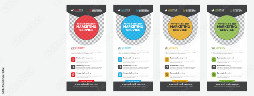 Modern Corporate Business DL Flyer Leaflet Template Sample Unique ...