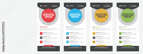 Modern Corporate Business DL Flyer Leaflet Template Sample Unique Concept, Creative Business Rack Card Vector Design Layout for Advertisement, Promotion