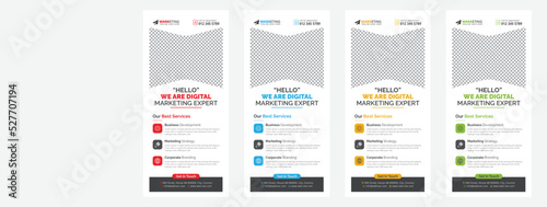 Modern Corporate Business DL Flyer Leaflet Template Sample Unique Concept, Creative Business Rack Card Vector Design Layout for Advertisement, Promotion