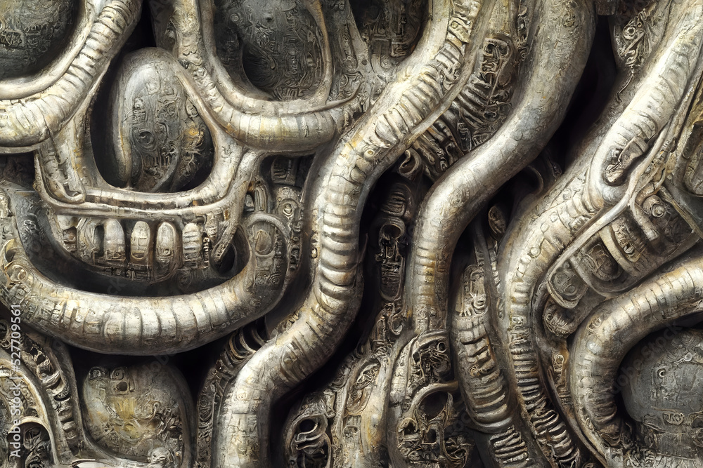giger style biomechanics texture and background, neural network ...