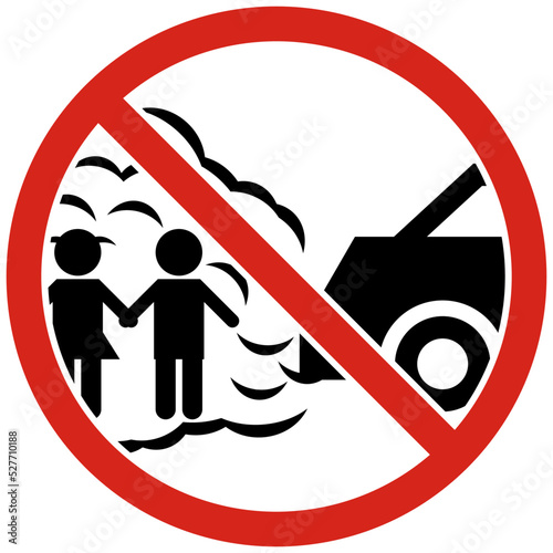 Idle Free Zone Sign On White Background