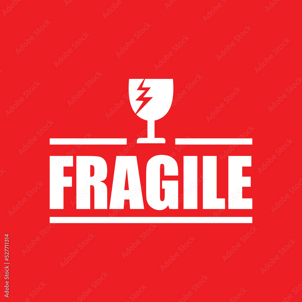 Fragile sticker and label vector Fragile sticker and label vector