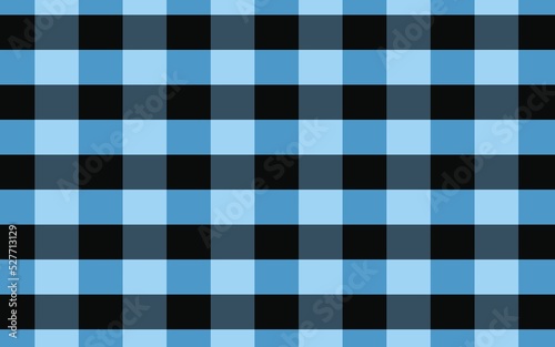Blue and black heckered pattern background. Seamless pattern illustration background. Tablecloth pattern. Gingham illustration pattern. Plaid patterns. Retro and vintage line patterns.