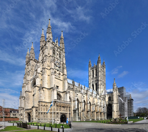 Panoramic View of Canterbury Cathedral in Springtime, UK photo