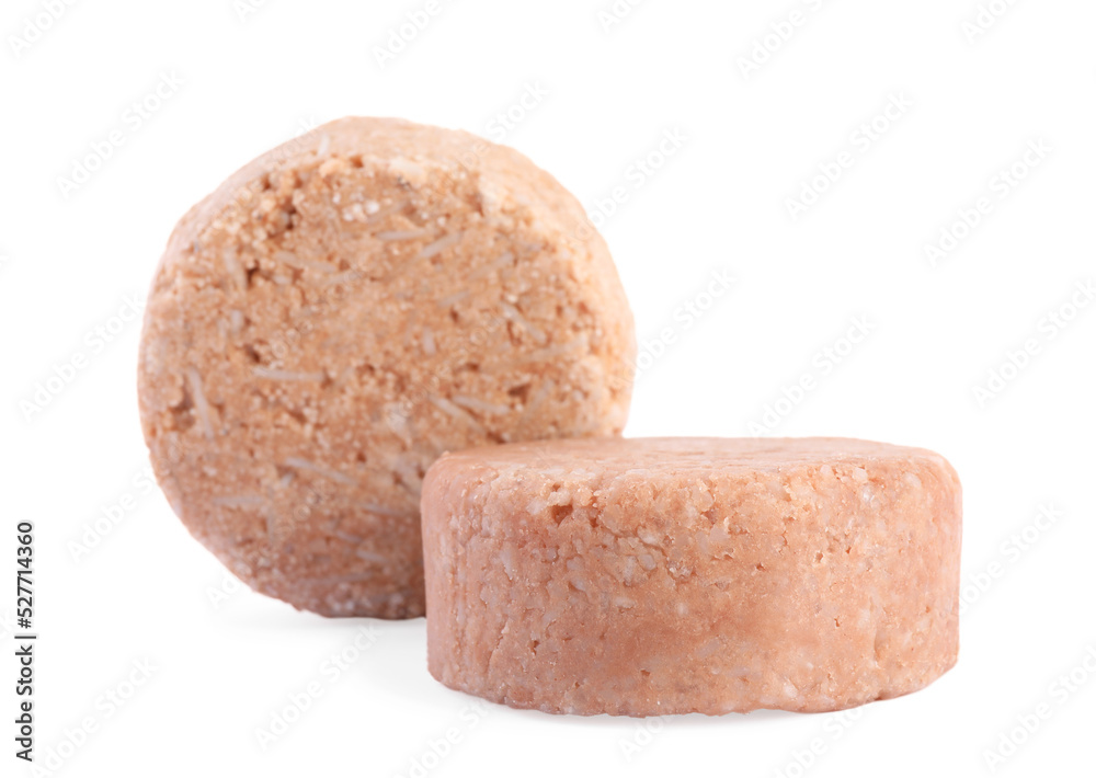 Solid shampoo bars on white background. Hair care Solid shampoo bars on white background. Hair care
