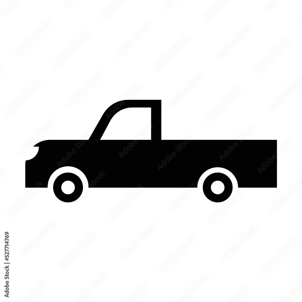 Pick up truck black icon. Suitable for website, content design, poster, banner, or video editing needs