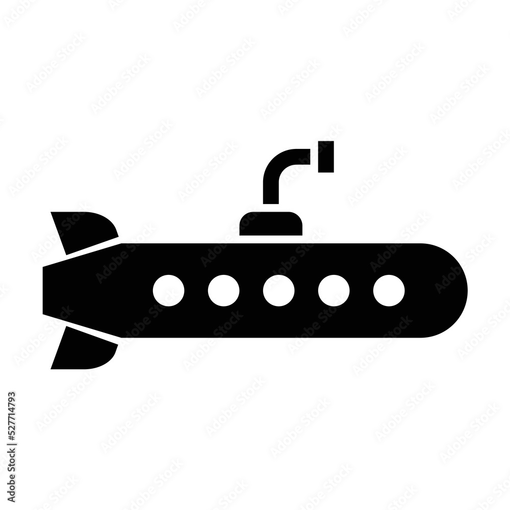 Obraz premium Submarine black icon. Suitable for website, content design, poster, banner, or video editing needs