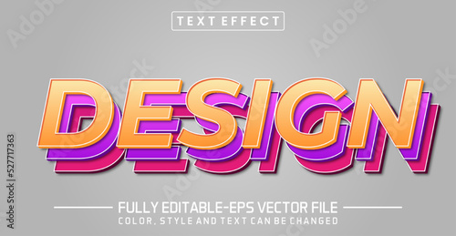 Design 3D text editable style effect