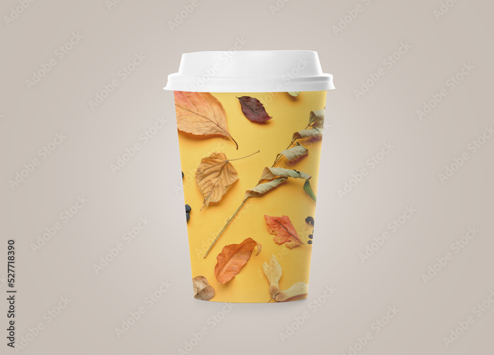 Fototapeta premium Takeaway cup for drink on white background