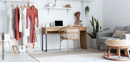 Interior of light room with...