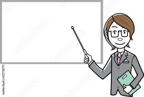 ホワイトボードでプレゼンテーションをするビジネスマン