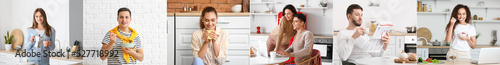 Set of different people hav...