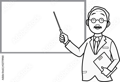 ホワイトボードでプレゼンテーションをするビジネスマン