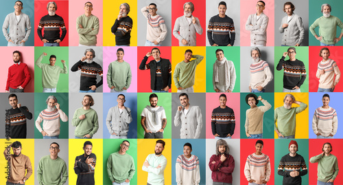 Collage with men in stylish...
