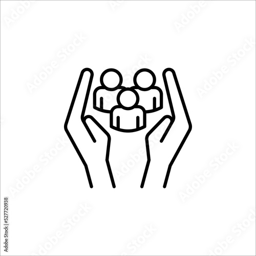 Fototapeta Naklejka Na Ścianę i Meble -  An inclusive workplace. Employee’s Protection Filled Outline icon vector illustration. eps 10