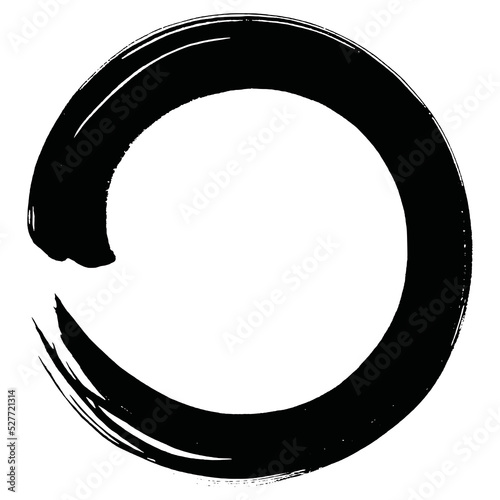 Enso Zen Circle Brush Paint Vector Logo Icon Illustration