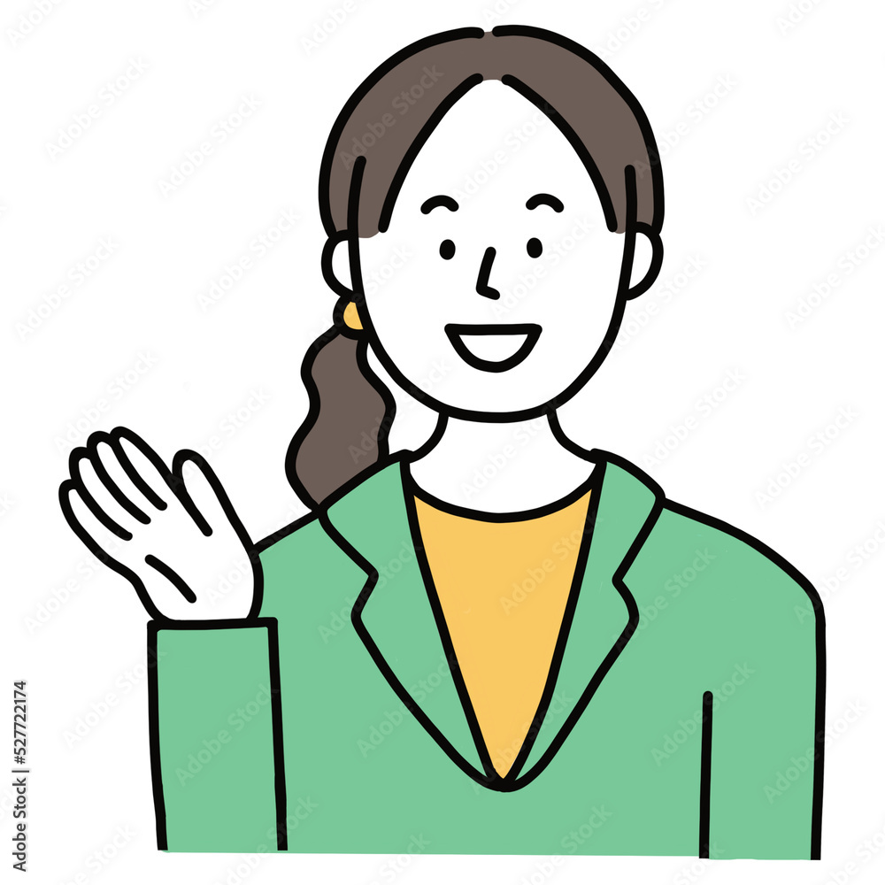 案内する女性 案内する女性