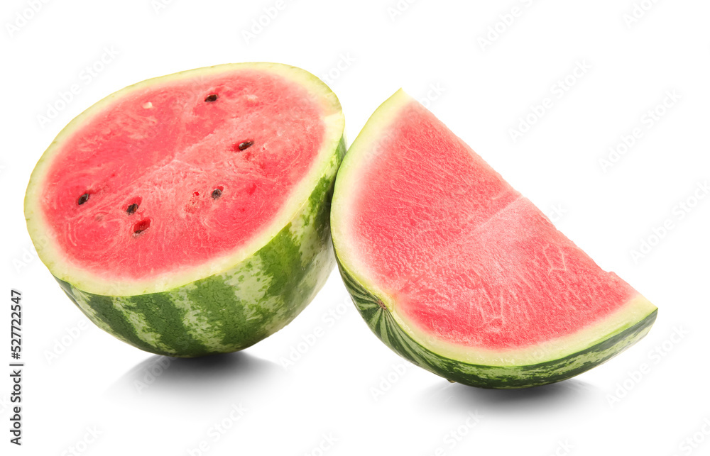 Cut ripe watermelon isolated on white background Cut ripe watermelon isolated on white background