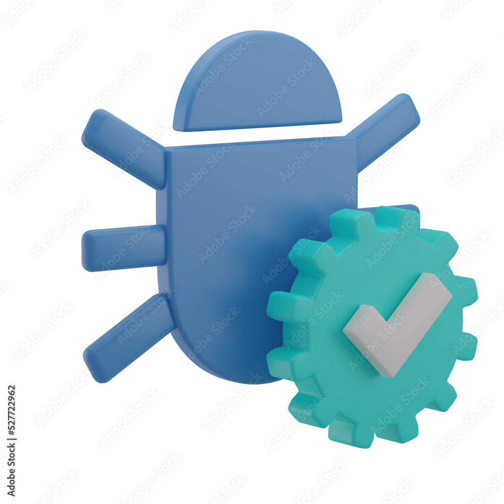 3D Bug Fixing Illustration 3D Bug Fixing Illustration